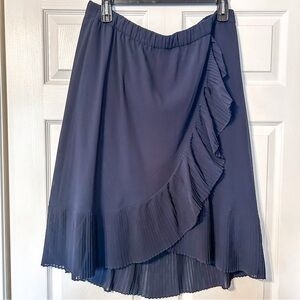 Elegant Navy Blue Skirt with Ruffle Detail